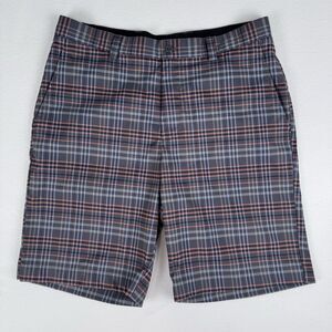 Cutter & Buck CB DryTec Men’s Sport Technical Shorts Size 34 Plaid Multicolor